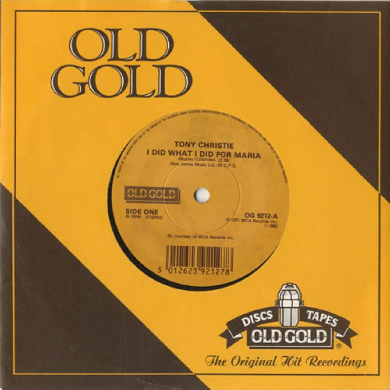 I Did What I Did For Maria Tony Christie 7" 45