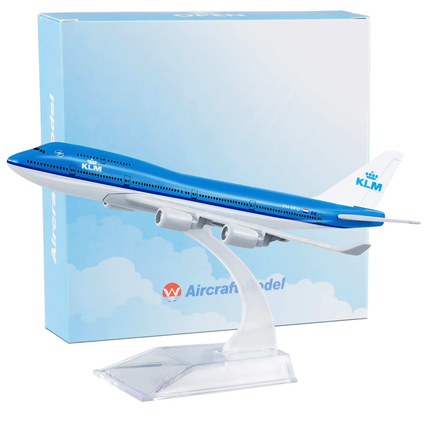 Busyflies 16cm KLM Holland Boeing 747 Diecast Airplane Model 1:400 Alloy for Collection