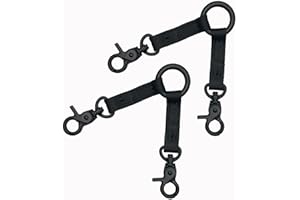DELLA STELLA Double Headed Hook pet Safety Nylon 2Way Coupler with Nickel-Plated Swivel Clip