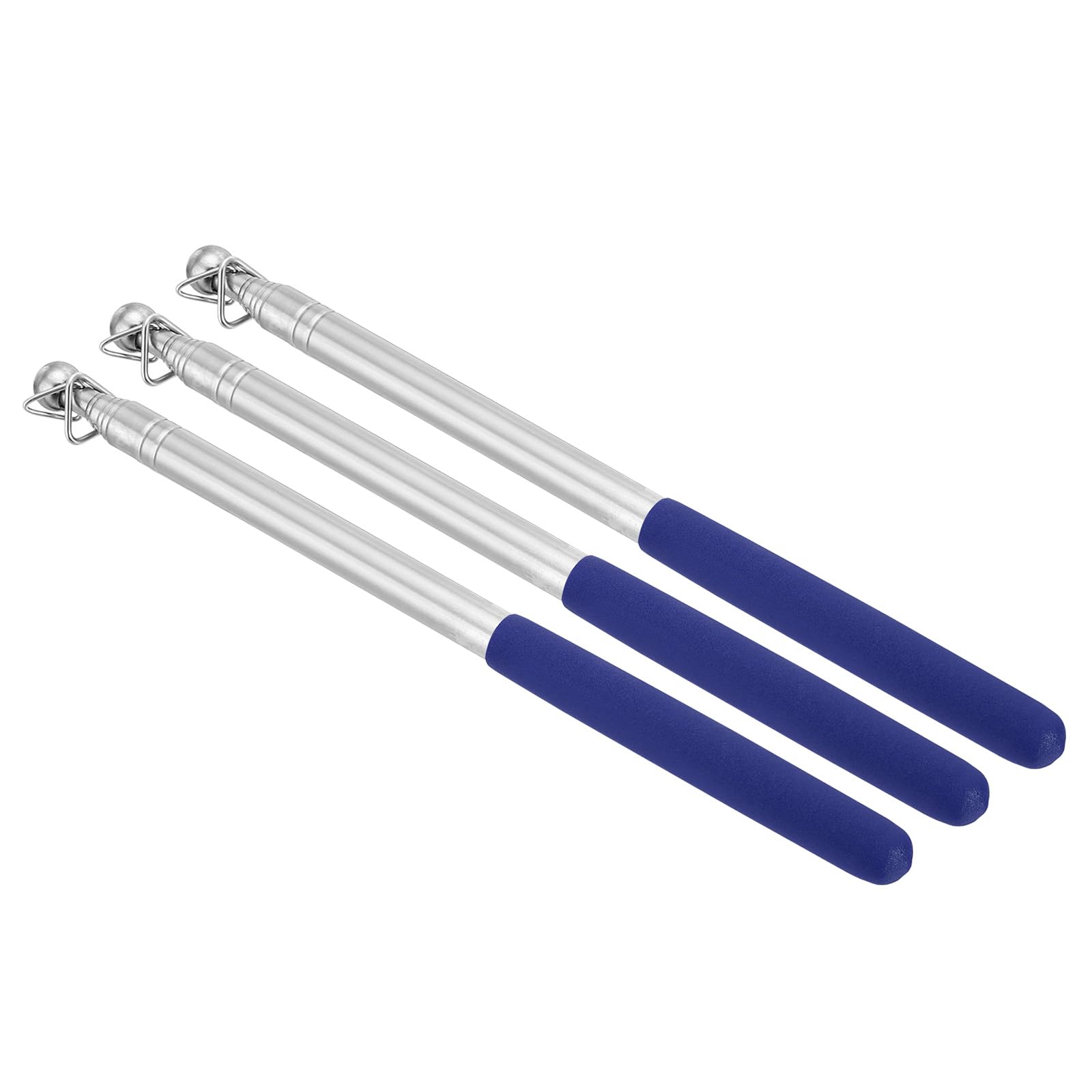 PATIKIL 1.2M/4Feet Telescopic Handheld Flagpoles, 3Pcs Retractable Teachers Pointer Stick Banner Flag Pole for Tour Guide Teaching Blue