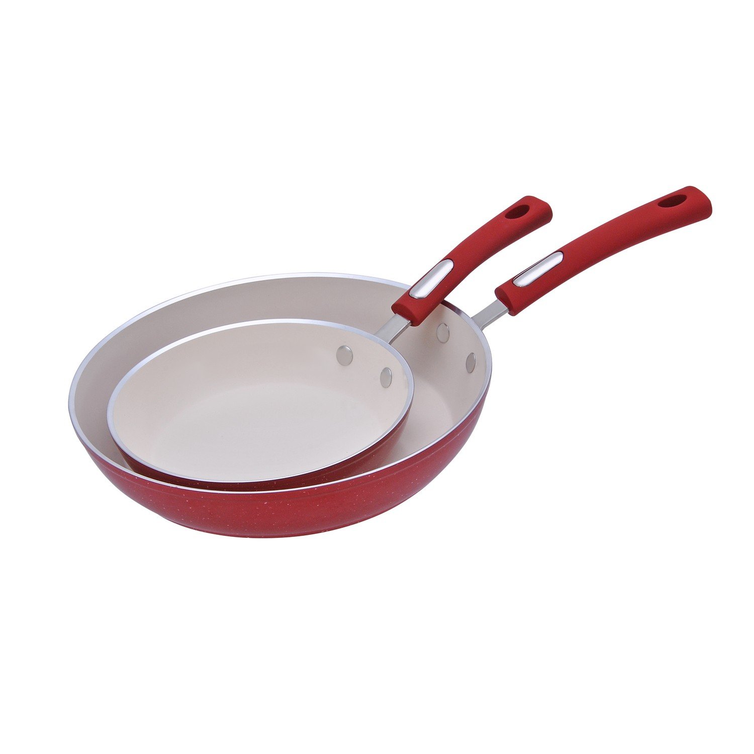 Hamilton Beach HAF602 Fry Pan Set 8.5" & 11" Red Speckled