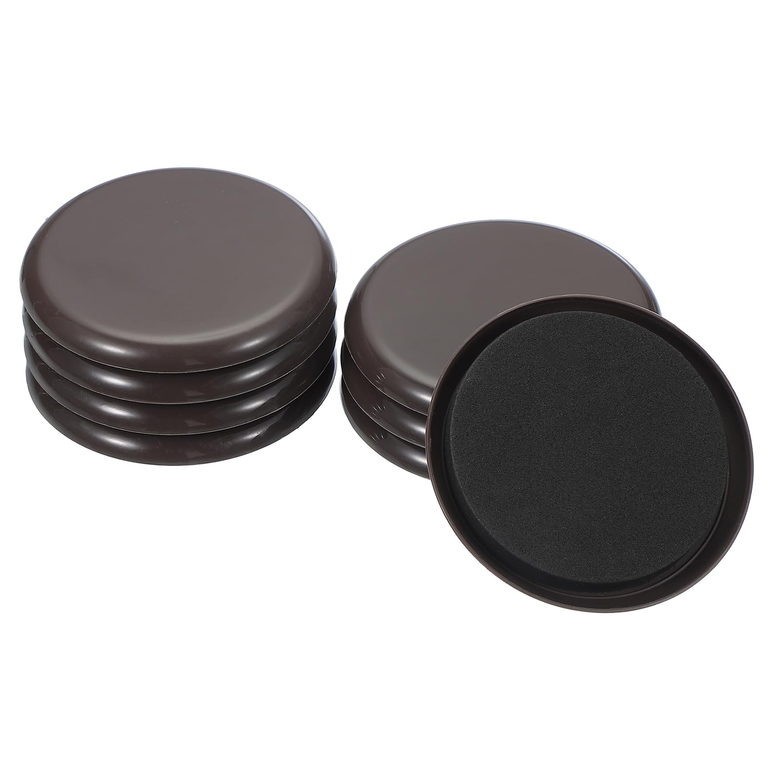 PATIKIL 3 1/2" Furniture Sliders, 8 Pcs Reusable Furniture Sliders for Hardwood Floors, Round Sliders for Moving Furniture on Carpet, Easily Move Appliances, Beds, Sofas, Wardrobes, Brown