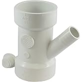 PlumberStop - 1-1/2"&times;1-1/2"x1/2" DWV PVC Dishwasher Wye (H &times; H &times; Hose Barb) For Solvent Weld Socket Fittings &ndash; Schedule 40 PVC, Non-Pressure Drainage and Vent Systems