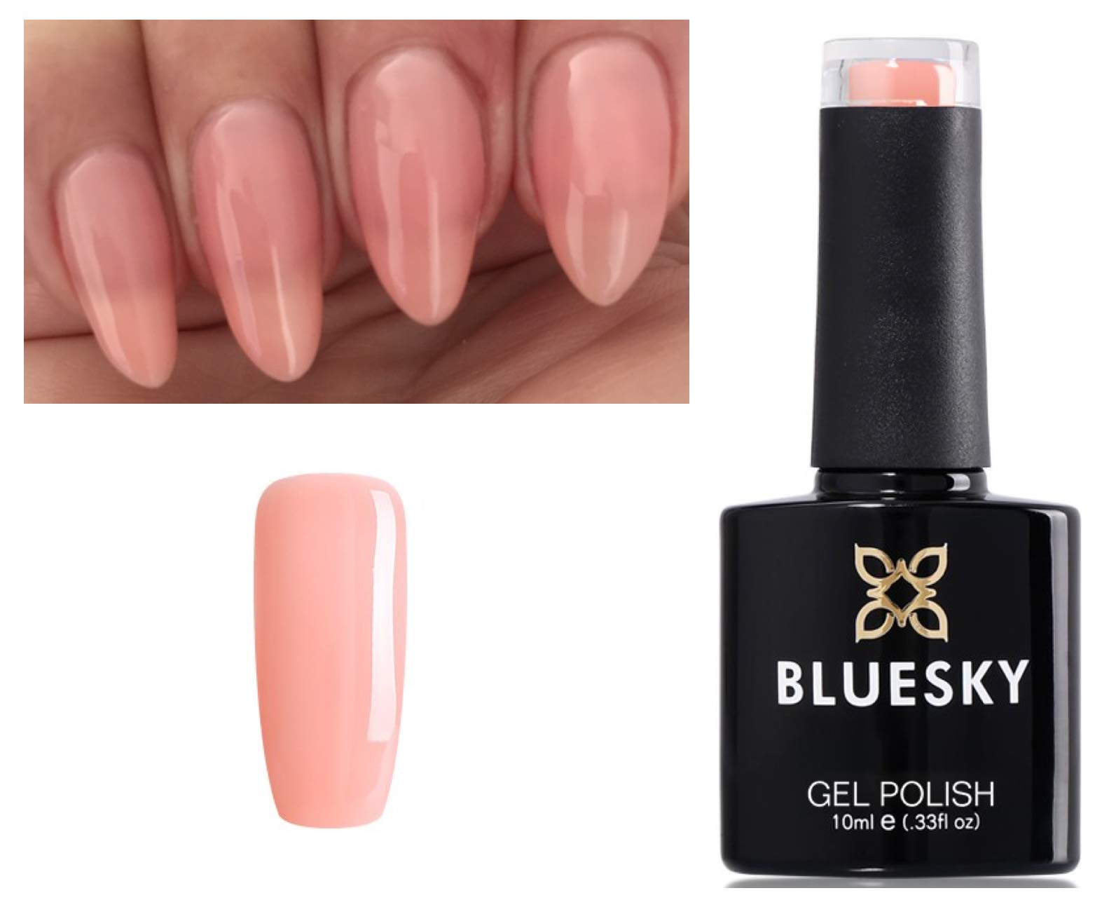 Bluesky GEL NAIL POLISH Nude Knickers, Nude Beige Peach Nail 80565 UV LED Soak Off 10ml