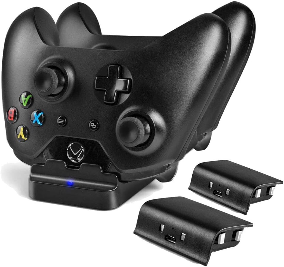 Xbox One Controller Charger, WADEO Dual Charging Station Dock Stand + 2