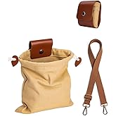 Foraging Bag Adjustable Shoulder Strap Canvas Foraging Pouch for Hiking, Bushcraft, Collapsible Belt Bag for Collecting Mushrooms, Rocks, Seashells