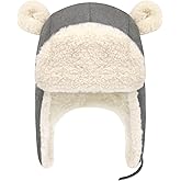 Sarfel Baby Winter Hat Sherpa Lined Toddler Winter Hats Boy Baby Girl Hats Infant Warm Hat with Bear Ears Toddler Beanie Cap