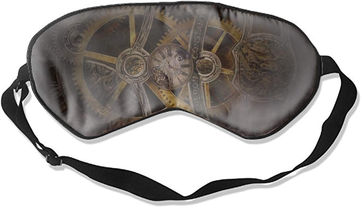 Sleep Eyes Masks Covers Mysterious Gear Print Silk Sleeping Adjustable Strap