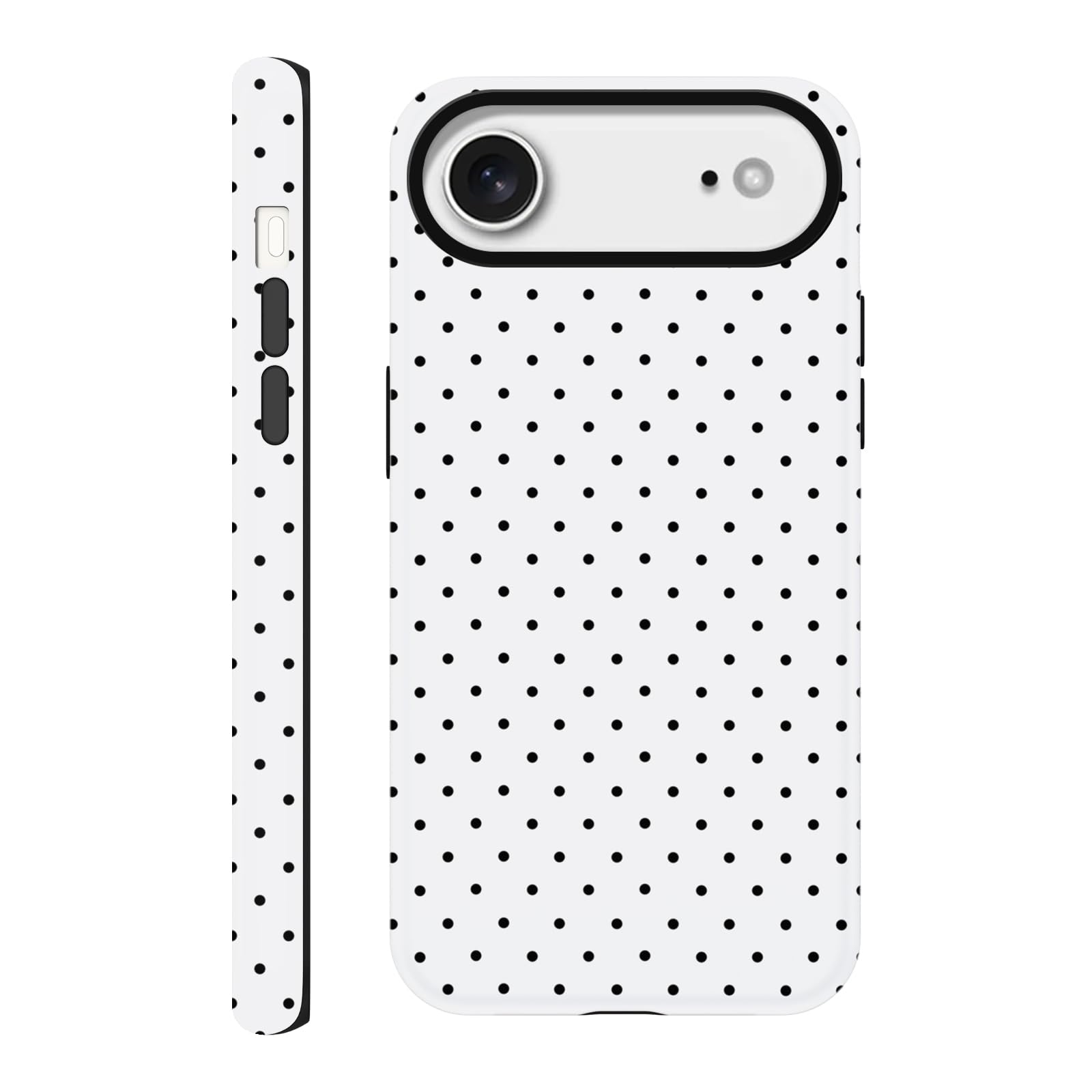 lioscre Polka Dot Phone Case for iPhone Air Cute Trendy Pattern Case 6.5", Aesthetic Stylish Print Design 2-in-1 Matte Cover Hard PC Shockproof Soft TPU Protection Girls Women Funda, White