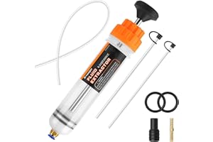 H-veenjor 200CC Automotive Fluid Extractor Pump, Oil Change Syringe with Extra 24" Soft Hose & Two 11" Tubes, Manual Extraction and Fill Pump, Fluid Oil Change Evacuator with Powerful Suction