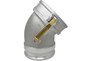 Gloxco Aluminum Type DA Cam and Groove Hose Fitting, 45 Degree Elbow, 6" Female Camlock x 6" Male Camlock (CAM-60-DA45-AL)