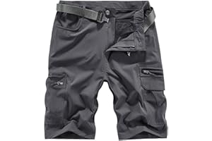 KOLONGVANGIE Quick Dry Hiking Shorts Men's Cargo Casual Outdoor 4-Way Stretchy Lightweight Summer Short with Multi Pockets 30-46 (No Belt)