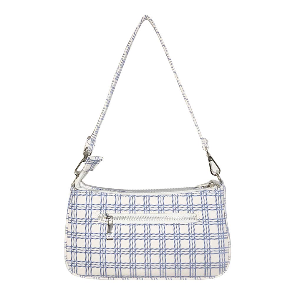 Leikance Retro Underarm Bag,All-match Fashion Checkered Womens Shoulder Bag Small Canvas Handbag