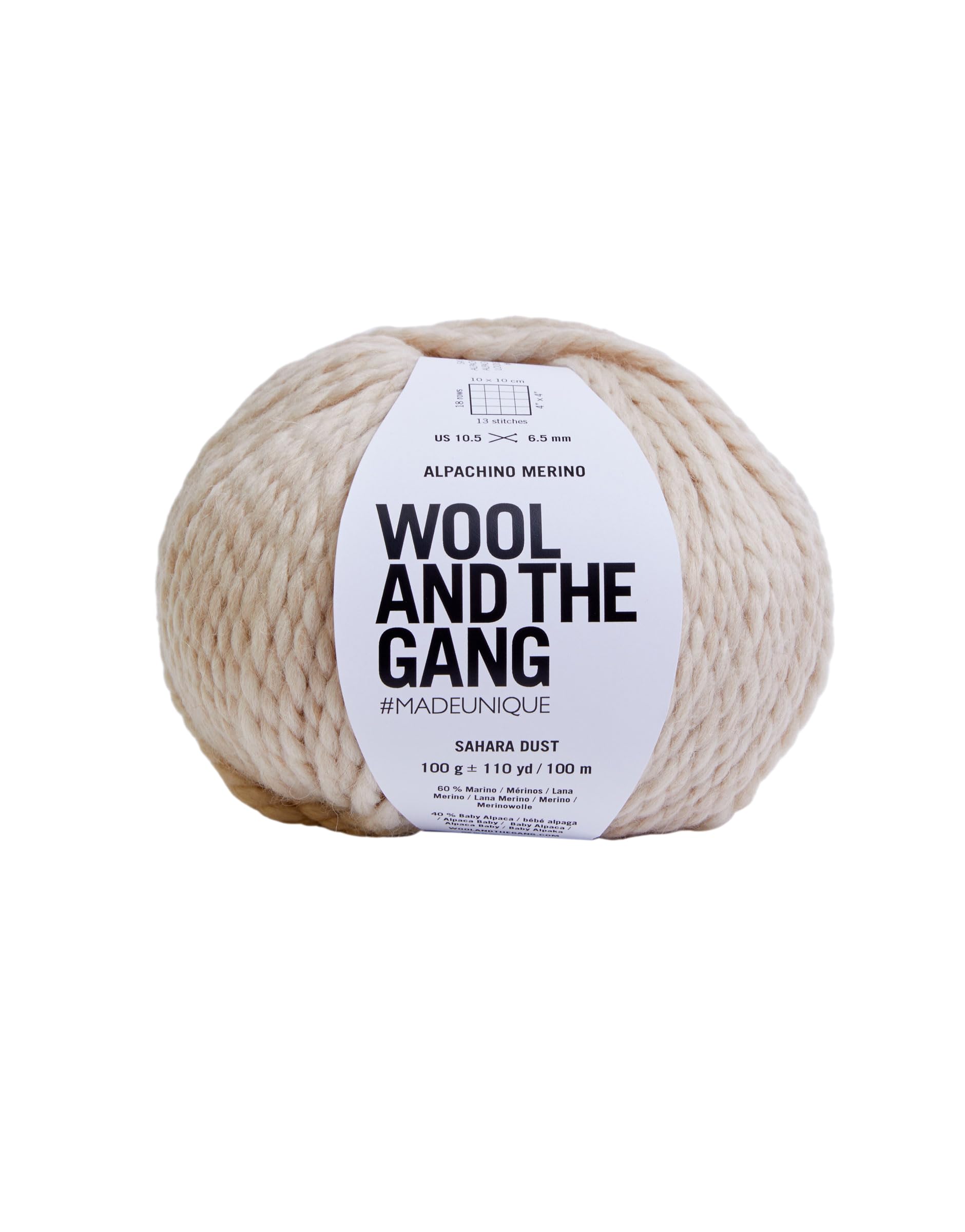 Wool and the Gang Alpachino Merino, Sahara Dust (078), 100g