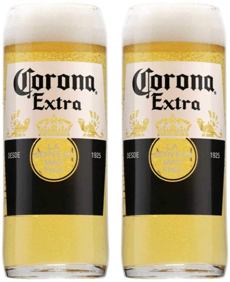 Official 2 x Nucleated Corona Extra Pint Glass Original Glass - Clear, 1pints