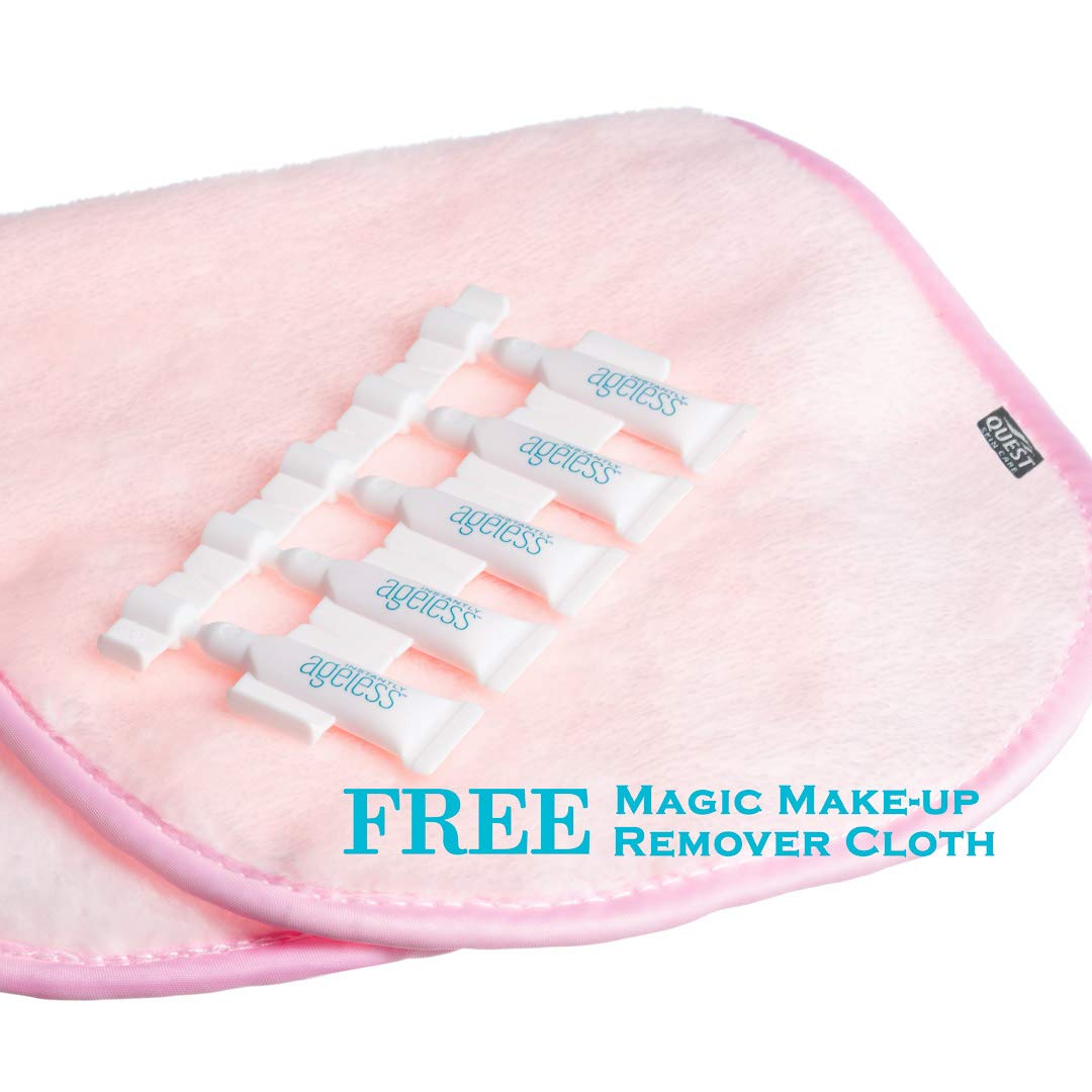 Instantly Ageless (5 Vials) with FREE Quest Skin Care Pink Makeup Cloth Remover