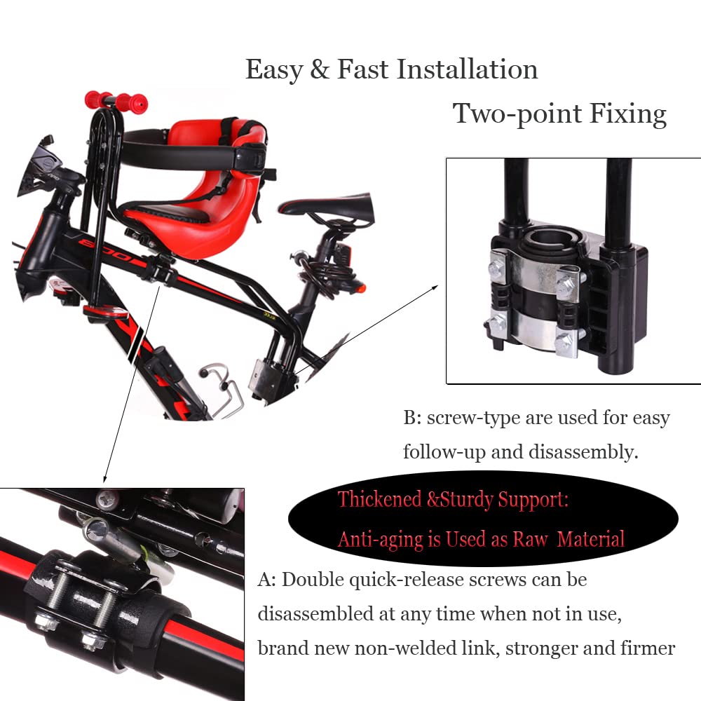 AOTENG STAR Child Bike Seat, Bicycle Seat for Kids,Toddlers and Child, Baby Carrier Seat with Foot Pedals Mountain Bike Child Seat for Kids 8 Months - 4 Years (up to 110 lbs)
