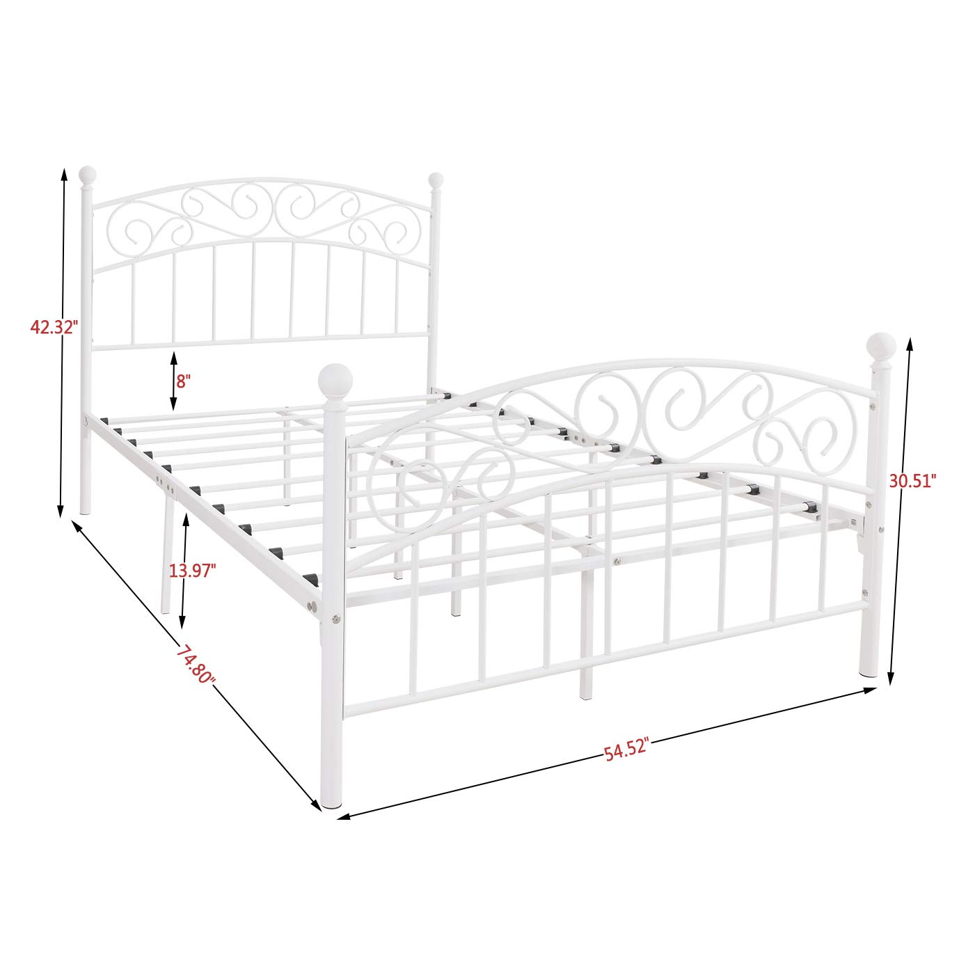 Amazon.com: Marco de cama de plataforma de metal para cama ...