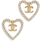 What Goes Around Comes Around Women's Pre-Loved Chanel Gold Crystal CC In Heart Earrings, Gold, One Size