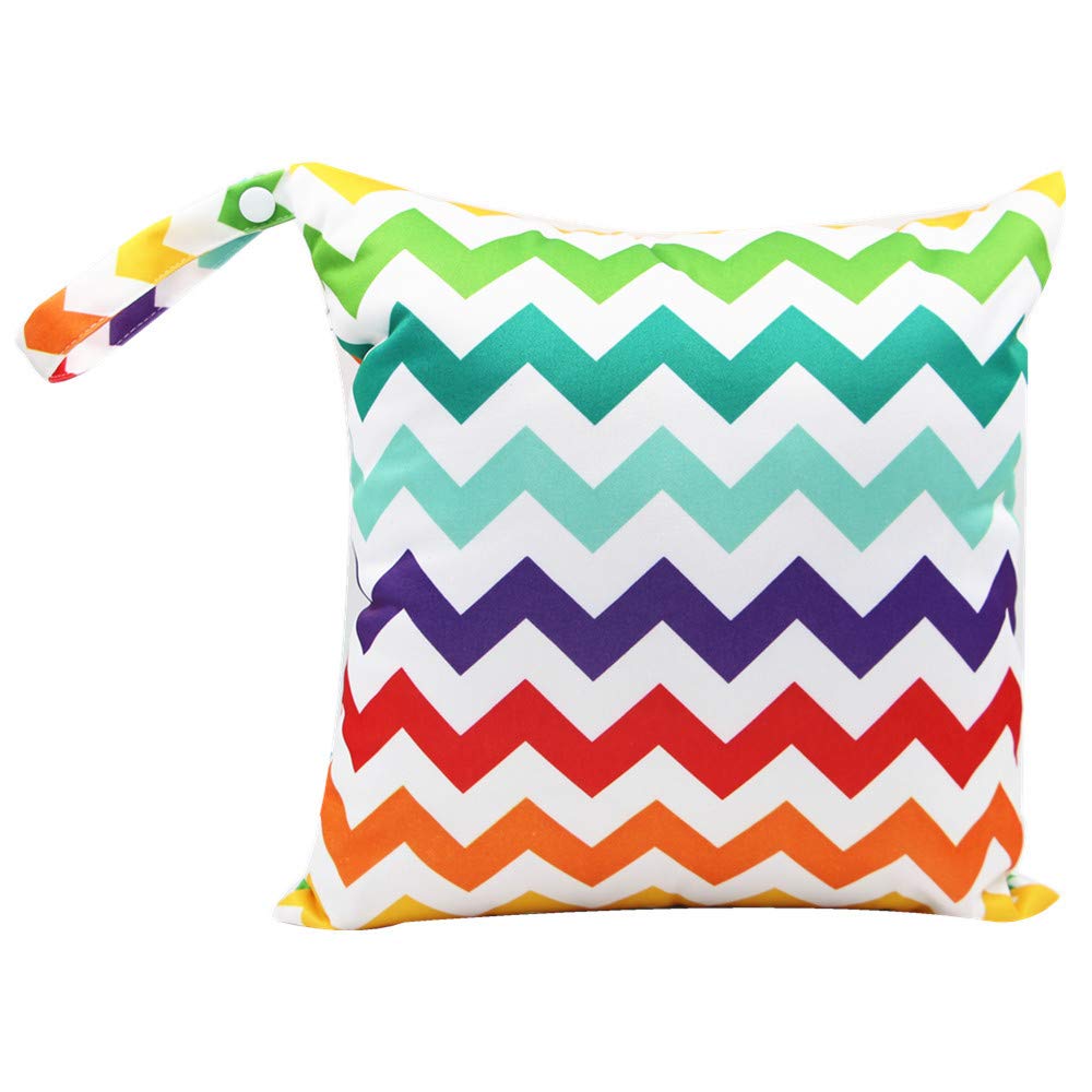 xingmo Wet Dry Bag, Nappy Organizer Bag, Reusable Zipper Diaper Bag, Hanging Wet or Dry Clothes Storage Bag (2# M)