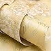 SimpleLife4U Yellow Damask Self-Adhesive Shelf Drawer Liner Moisture Proof PVC Contact Paper 45x300cm