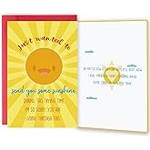 ICOOLYI Sunshine Thinking of You Card – Encouragement and Support Cards for Tough Times – Uplifting Sympathy or Get Well Card for Friend or Loved One