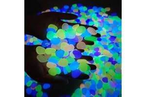 GENIUSCELLS Fish Tank Rocks Glow Stones Rainbow/Glow in The Dark Pebbles for Garden Aquarium Rocks for Fish Tank/Aquarium/Plant Pots/Bonsai Walkway/Driveway
