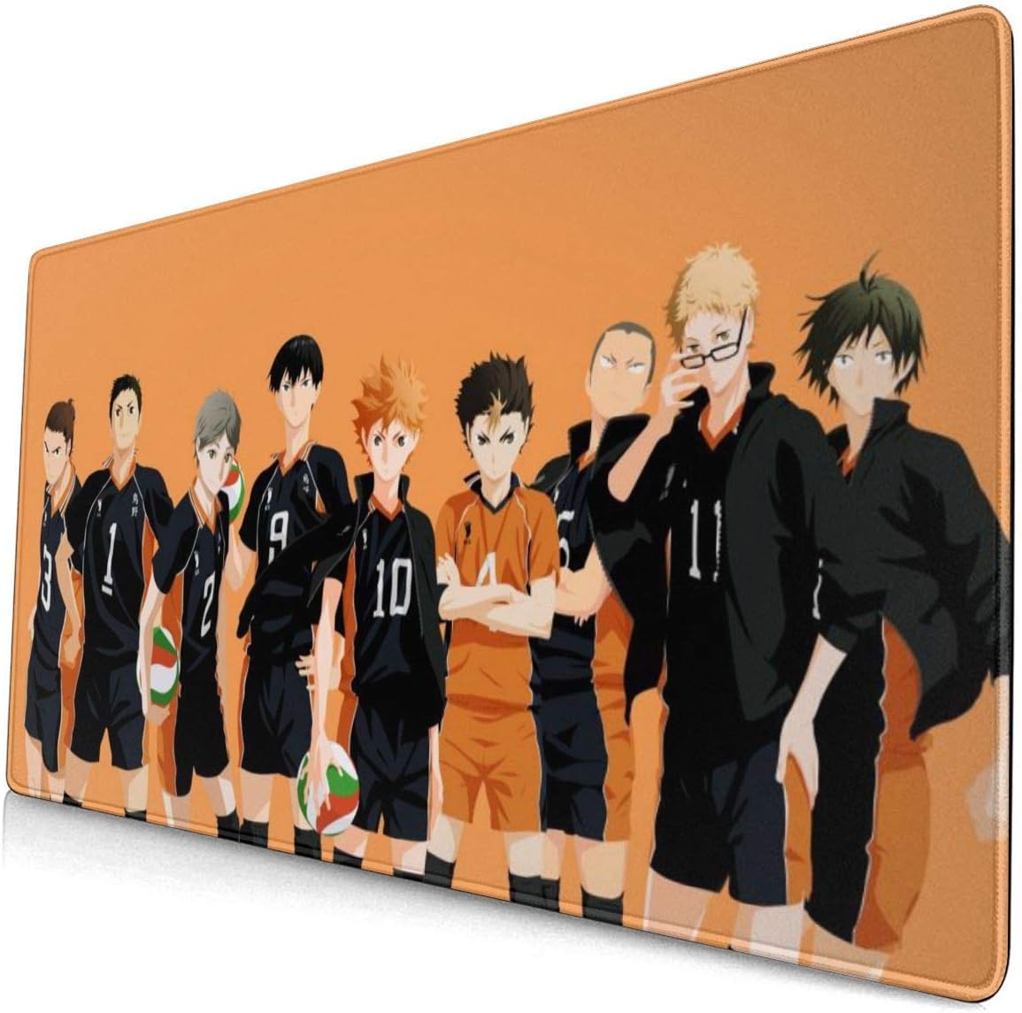 Haikyuu!! - Karasuno Team 15.8x29.5 in Large Gaming Mouse Pad Desk Mat Long Non-Slip Rubber Stitched Edges