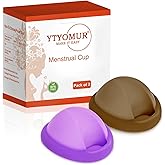 YTYOMUR Reusable Menstrual Disc - Soft & Comfortable, Leakproof Menstrual Cup Alternative - Set of 2 (Large & Small Sizes)