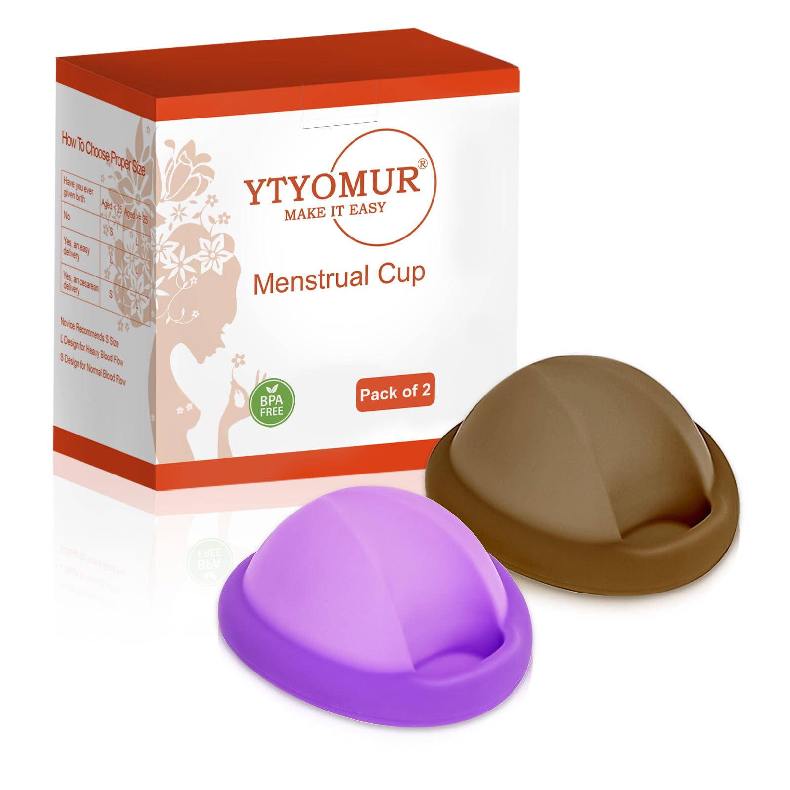 Reusable Menstrual Disc - Soft & Comfortable, Leakproof Menstrual Cup Alternative - Set of 2 (Large & Small Sizes)