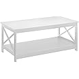 Convenience Concepts Oxford Coffee Table with Shelf, White