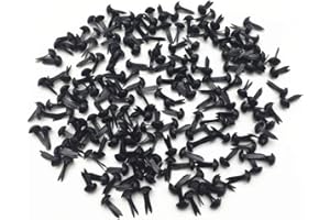 RUWADO Royee 100 Pcs Mini Brads Fasteners Metal Plated Round Paper Fasteners Brass Pastel for Paper Craft Scrapbooking DIY Art Handmade Project Decorative Supplies (Black)