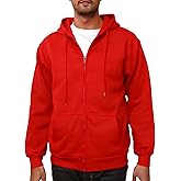 LINMYZAI Men's Full Zip Hoodie Fleece Long Sleeve Hooded Sweatshirt Pullover Men Lightweight Athletic Hoodies
