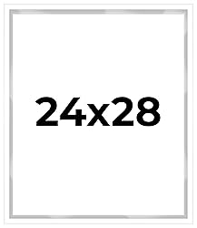 24x28 Shadow Box White Contemporary Frame
