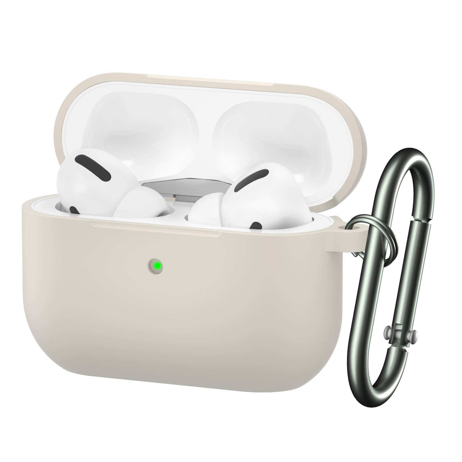 BRG for Airpods Pro Case,Soft Silicone Skin Cover Shock-Absorbing Protective Case with Keychain for Apple Airpods Pro [Front LED Visible]