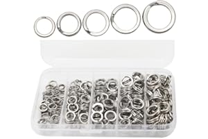 200 Pcs Split Rings for Fishing Lures, 304 Saltwater Resistant Key Rings for Crankbaits Hooks Tackle DIY, 5 Sizes 4mm-6mm Sil