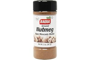 Badia Ground Nutmeg Powder 2 Oz – Warm, Sweet, and Spicy Flavor for Baking, Desserts, Beverages, and Savory Dishes – Ideal for Holiday Recipes & Coffee