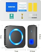 SURFOU Wireless Doorbell 400m Range 55 Tones Waterproof Plug In Kit view 7