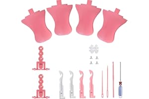 AZANU 20pcs Set DIY Knitting Machine Accessories, Rotating Knit Loom Wire Rack Replacement with Tensioner, Knit Hook Kit Compatible with 22/32/40/48 Sentro Knitting Machines &Jamit Loom for Adults Kids