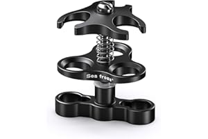 Sea frogs Diving Essential Accessory Ball Arm Clamp Three Cut Out Hole Lighting Arm System Fixed Mount Waterproof Case Tray A