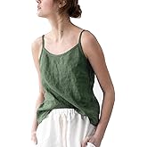 HaoMay Women's Lightweight Cotton Linen Camisole Tank Tops