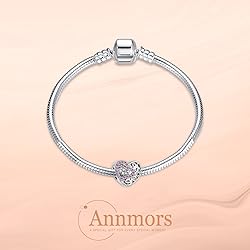 Annmors Charms Love Heart Dangle Pendants 925