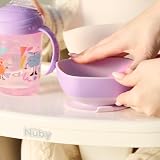 Nuby Toddler Suction Bowls 3-Pack with Easy Release Tab Girl view 3