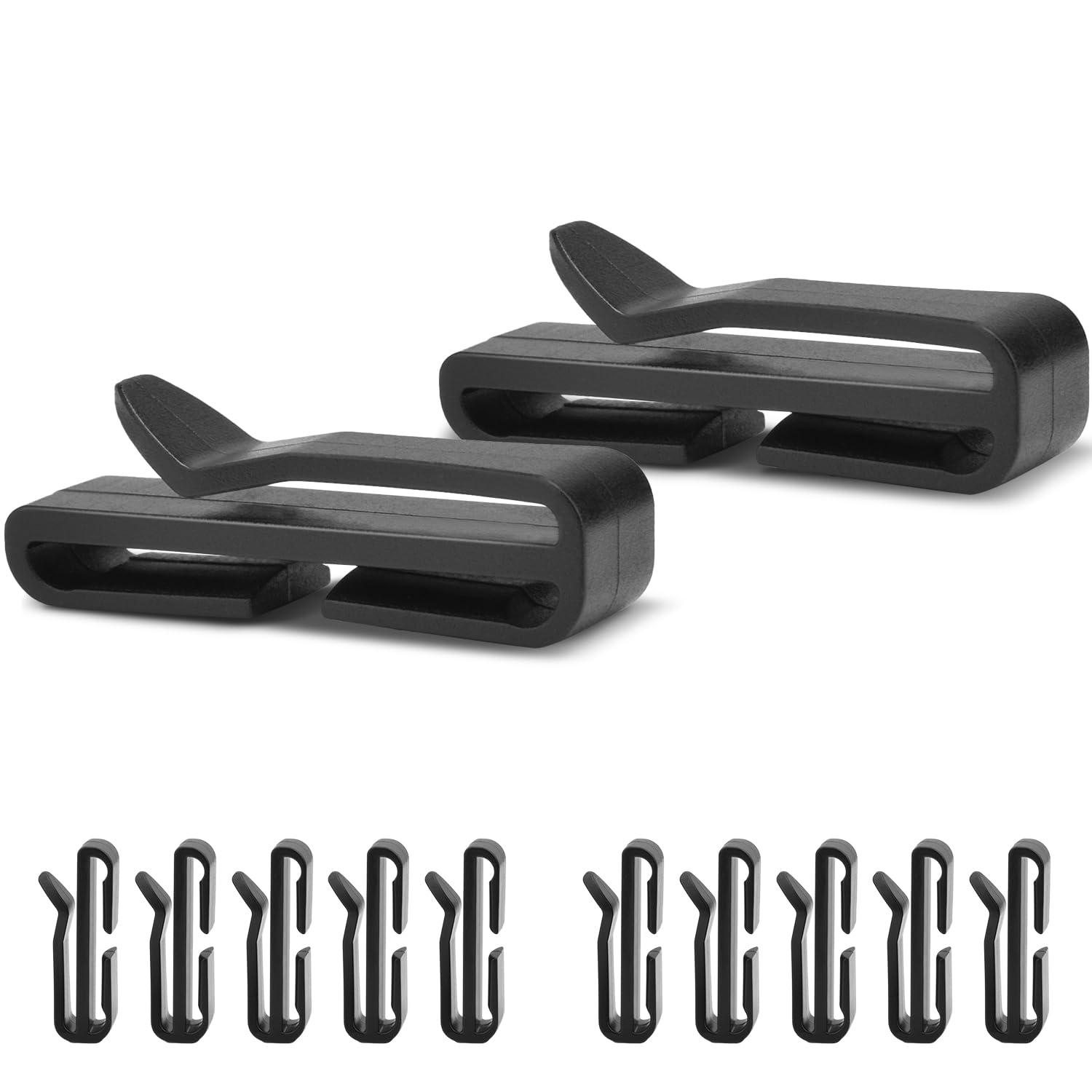 Photo 1 of 1-1/2" Plastic Webbing Ending Clip, 20 Pack Tactical Molle Belt Clip Hook, Hiking Camping Outdoor Backpack Strap Keeper Clips Slip Clip Buckle Helmet Goggle Strap Clip Replacement