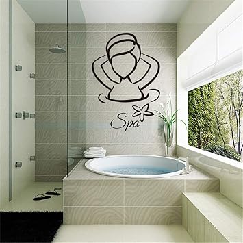 Wandtattoo Kinderzimmer Wandtattoo Wohnzimmer Damen Spa Poster Spa Badezimmer Fliesen Glas Home Decor Amazon De Baumarkt