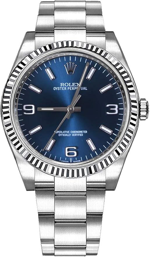 Rolex Oyster Perpetual NoDate Blue Arabic and