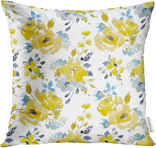 Amazon Com Vanmi Throw Pillow Cover Black Floral Watercolor