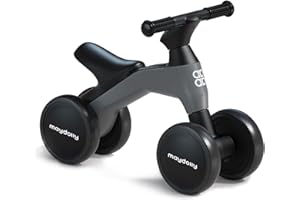 Maydolly Baby Balance Bike, Toddler Balance Bike for 1 Year Old Boys Girls, 4 Wheels Toddler Bike, First Birthday Gifts for 10-36 Month (Grey)