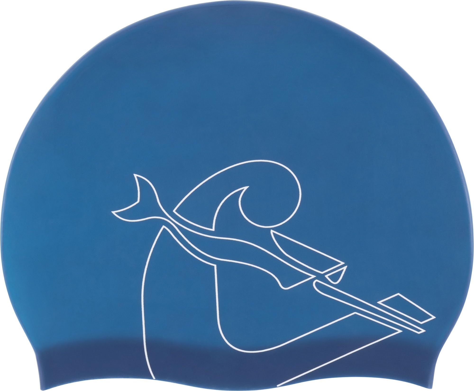 Cressi Eddie Swim Cap - Unisex Swimming Cap, Blue/White, One Size