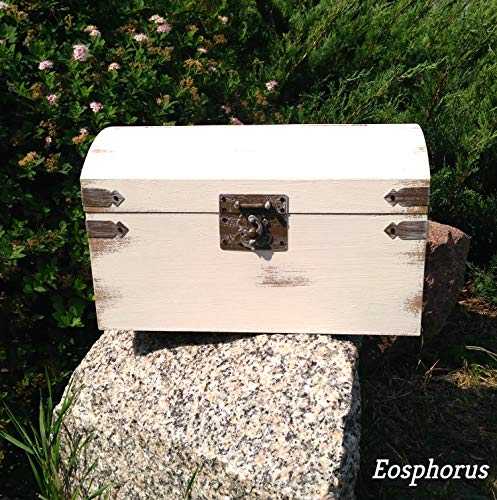 Shabby Chic Wedding Card Box - Vintage Rustic Wedding Decor - Wedding Card Holder with Card Slot | White Distressed Personalized Card Keepsake Chest